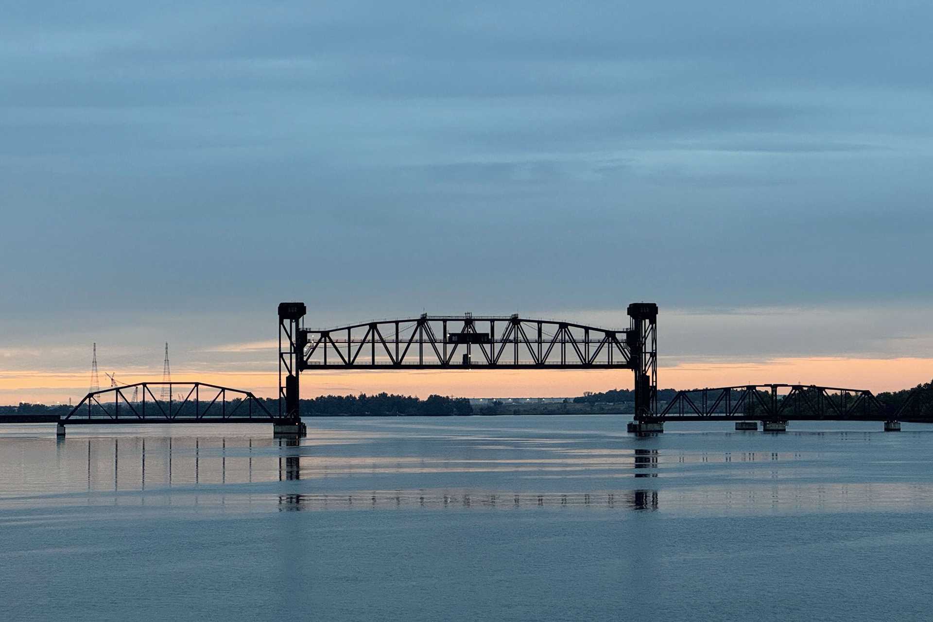 vaughn hubbard bridge at sunset